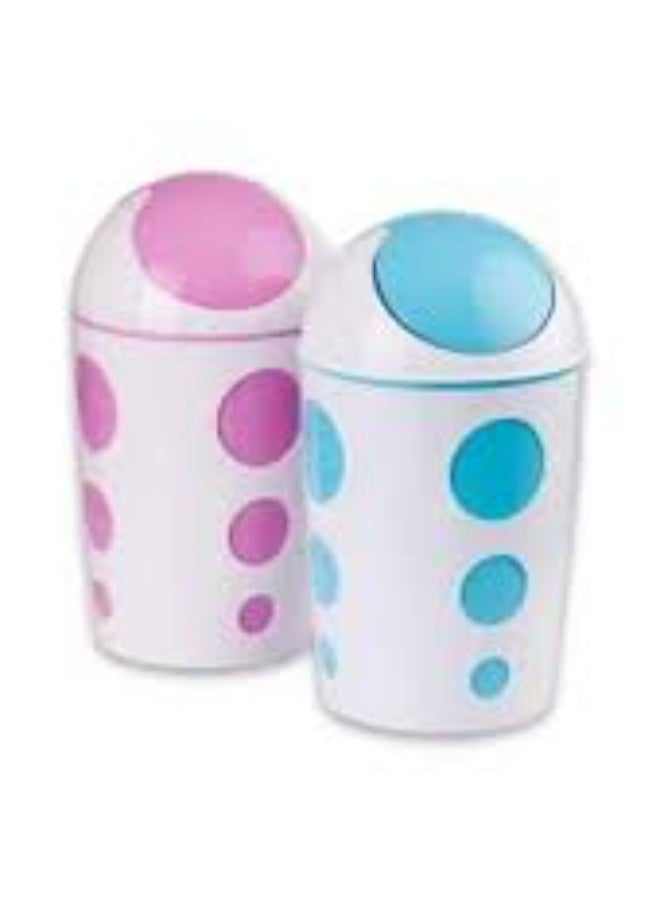 Flora Plastic waste bin basket trash can swing top lid garbage bin for compact space saver under table and counters removable lid for kitchens bathrooms bedrooms and office 8 liters purple - Image 2